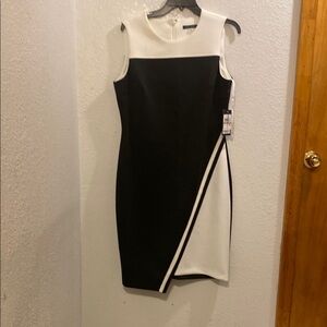 Tommy Hilfiger Black and White Asymmetrical Dress